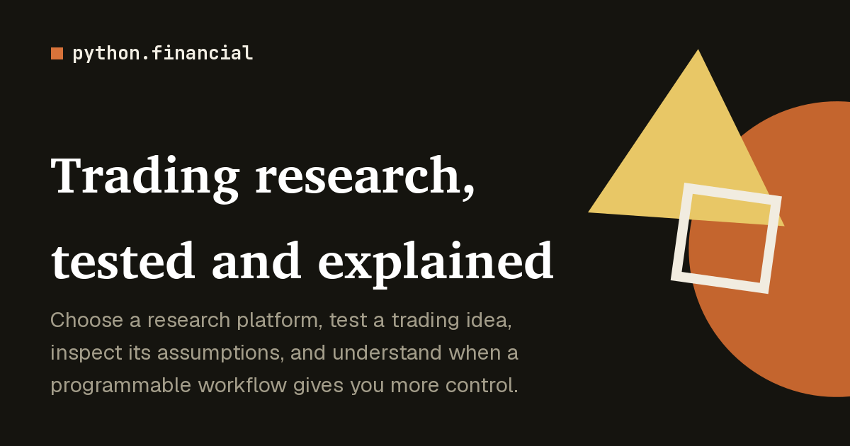 Backtesting and Trading Research Tools | python.financial